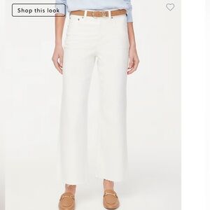 J Crew Wide-leg cropped jean in all-day stretch, white, 28